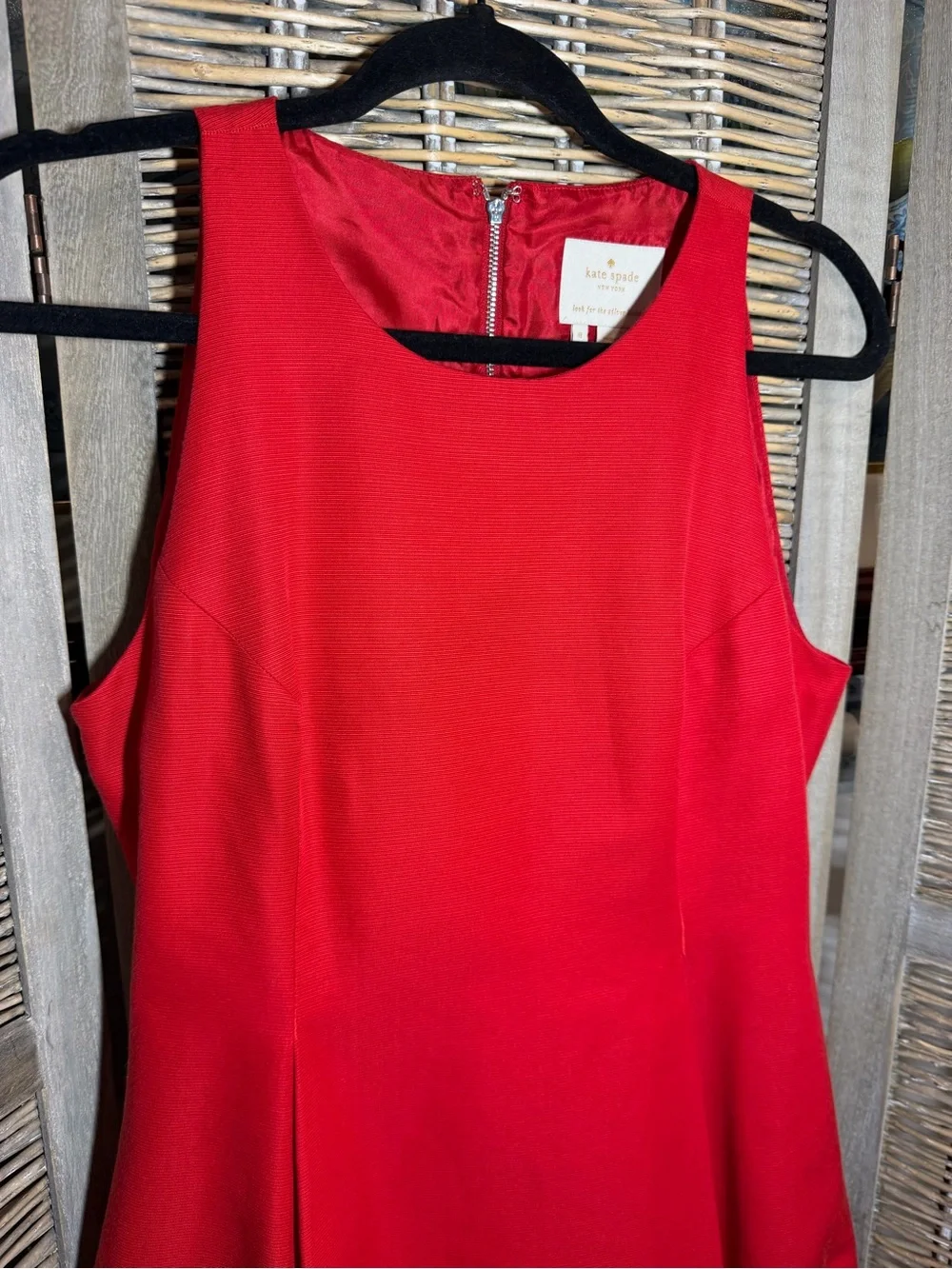 Kate Spade Red Silk Cotton Blend Fit and Flare Dress - size 8